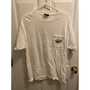 Vintage Harley Davidson Men's Large Ocean State Warwick White T-Shirt Grunge
